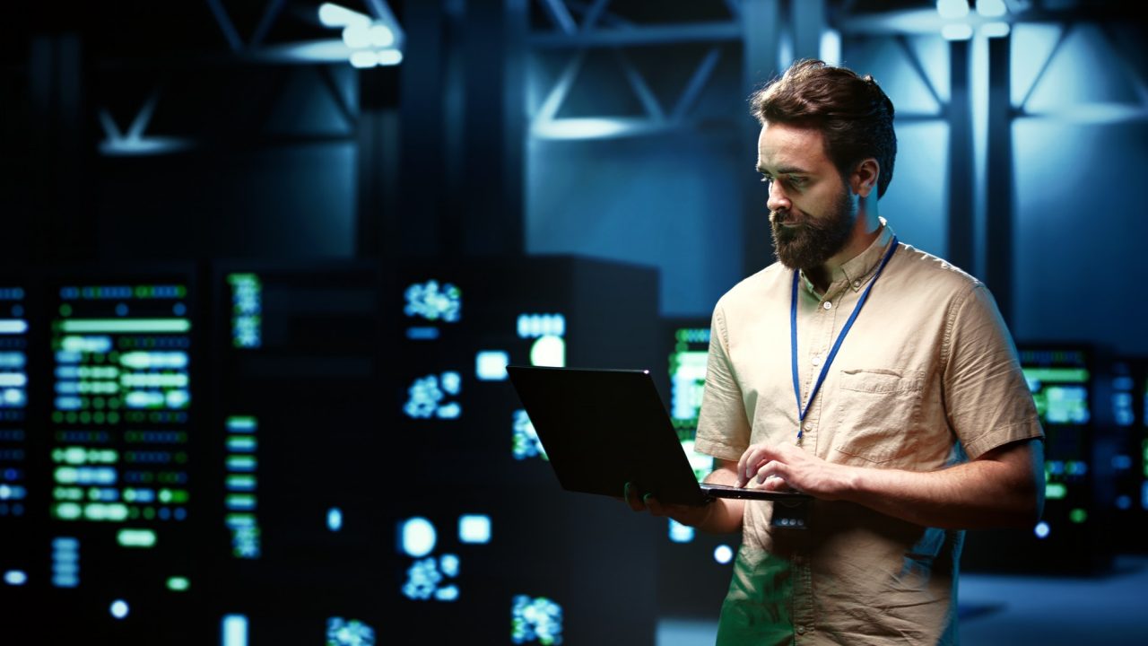 electrician doing server system probing